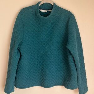 Orvis Women's Green Quilted Mock Neck Pullover Sweatshirt Outdoors Size Small